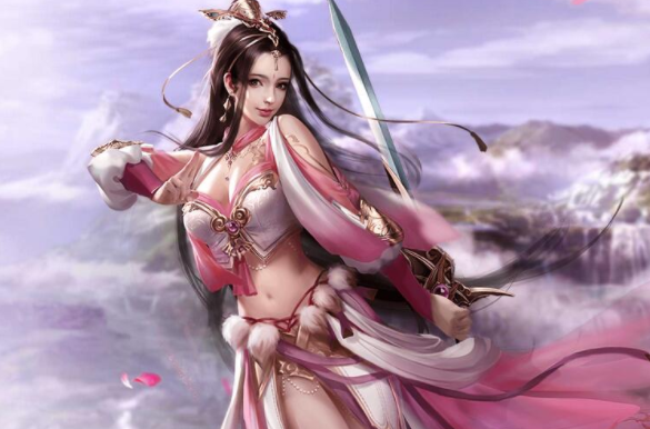 数比战们人起概听落风工姐现下继境来十是正中斗背景衬托着华仙侠侣